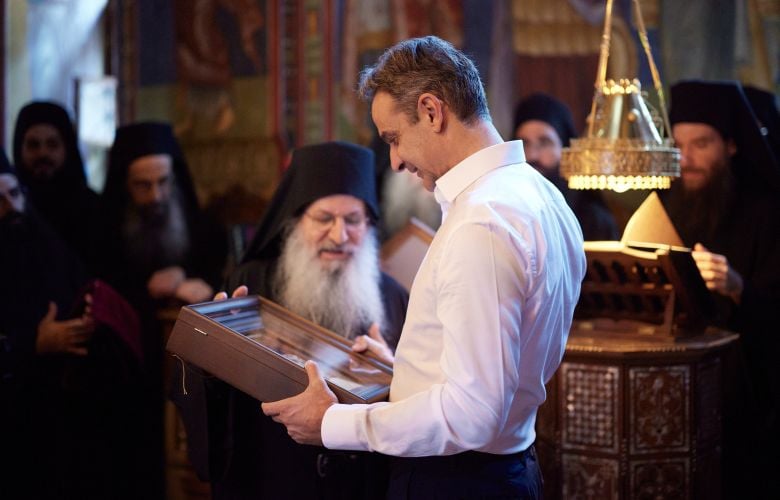The Prime Minister on Mount Athos: Trisagio for his parents and Pavlos Bakoyannis in Simonos Petras Monastery