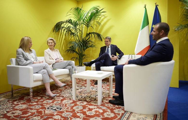 Mitsotaki meeting with Ursula von der Layen, Georgia Meloni and Robert Ambela