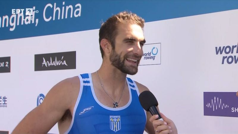 Congratulations by Kyriakos Mitsotakis to Stefanos Doussko for the gold medal at the World Rowing Championship