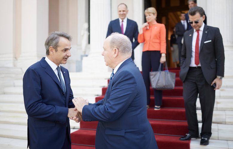 Μητσοτάκης: Σημαντική συνάντηση με πρίγκιπα Αλβέρτο του Μονακό για οικονομικά και πολιτικά θέματα. 1 Συνάντηση Μητσοτάκη - Αλβέρτου